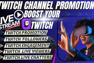 do twitch channel promotion to boost your twitch live viewer, chatters, follower