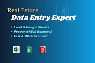 do accurate real estate data entry and web research