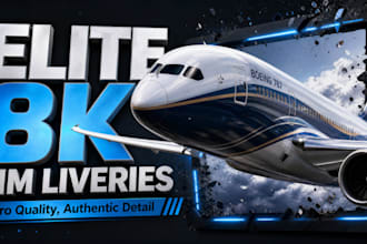 design custom airplane livery, msfs livery, and aircraft livery in 48 hours