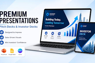 professional pitch deck design startup investor presentation canva google slides