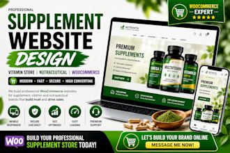 build supplement website vitamin website nutraceutical woocommerce store
