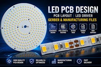 design led pcb, pcb layout, led driver, gerber and pcb manufacturing files
