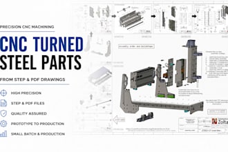 manufacture high precision cnc turned steel parts from step and PDF drawings