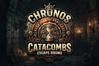 design a thrilling escape room logo for your business