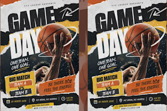 design basketball flyer, sports poster, game day flyer, tournament poster