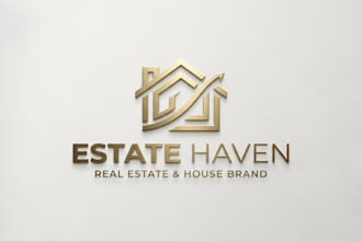 design a modern home logo for real estate and house brand