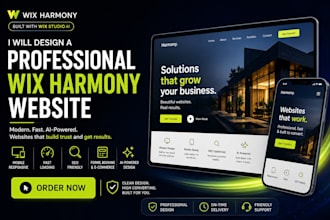 design a professional wix harmony website using wix studio ai