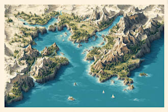 illustrate a creative vector map