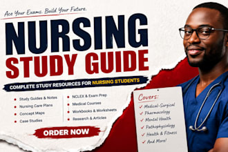 design nursing study guide, medical journal, textbook, canva nursing notes grade