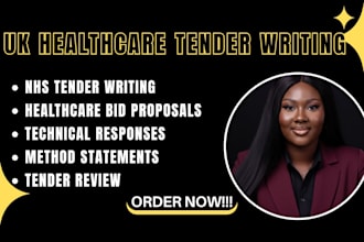 write UK healthcare tender, nhs tender and bid proposal