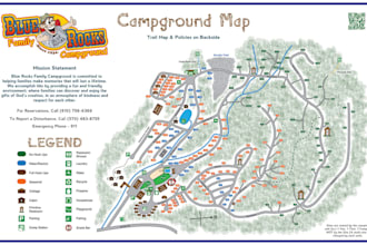 design custom campground map, rv park map, resort map and vector site map