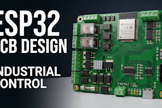 design 2 layer or 4 layer esp32 industrial control board schematic pcb in kicad