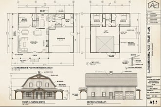 do barndominium plan post frame constructions drawings pole barn house plan