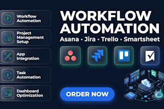 setup and automate asana, jira, trello and smartsheet to boost team productivity