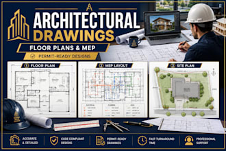 design architectural drawing floor plan mep stamp city permit load analysis