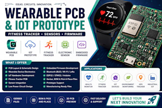 do wearable pcb, iot prototype, fitness tracker, electronic sensor and firmwares