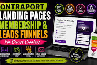 build ontraport landing pages membership leads funnels for course creator