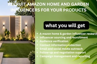 recruit amazon home and garden influencers for your products
