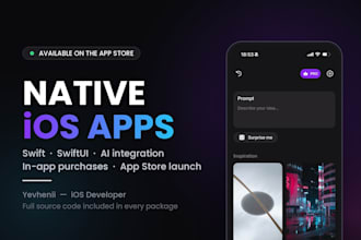 develop native ios app in swift with ai and API integration