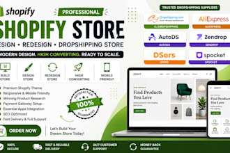 build shopify store design redesign shopify website seo ecommerce store expert