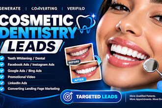 generate cosmetic dentist leads, dentist facebook ads, dental google ads