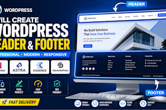create custom header footer using elementor pro