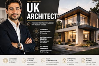 be your UK architect for 3d models, renders and technical drawings