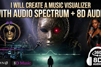 create an 8d audio music visualizer and audio spectrum video