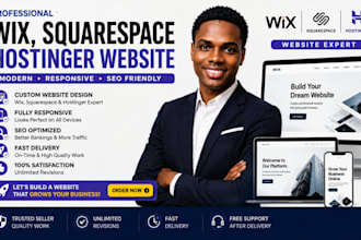 design wix, squarespace, hostinger website, landing page and sales funnel