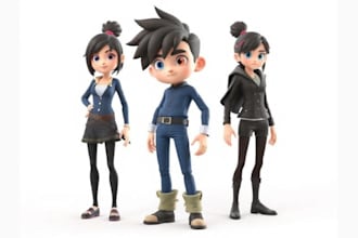 create 3d toy model, collectible figure, character toy and 3d printable model
