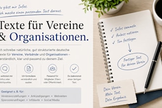 write natural german texts for clubs and organizations