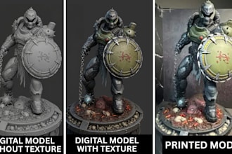 do custom 3d character modeling action figure statue 3d model stl with printing