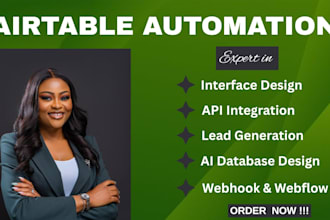 build airtable database, airtable CRM, airtable automation, zapier and make