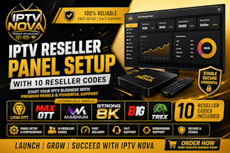 setup reseller panel with 10 code lion ott, max ott, magnum, strong8k, b1g, trex