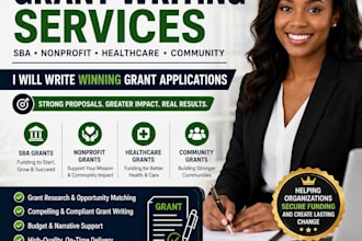write sba, nonprofit, healthcare, and community grant application small business