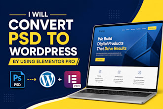 convert PSD to wordpress using elementor