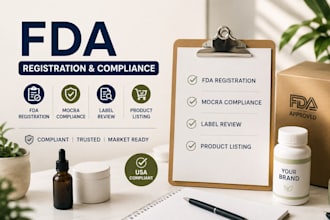 do fda registration, mocra, label review and product listing