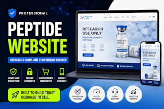 build peptide website research peptide store woocommerce website