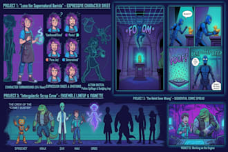 design comic characters and create sequential art