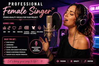 record professional female vocals, harmony