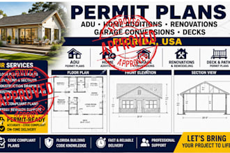 permit adu home addition renovations garage conversion layout plans deck, fl USA