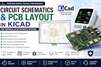 design circuit schematics and pcb layout in kicad for medical electronics device