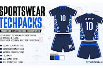 create fashion tech pack activewear tech pack design sportwear designer