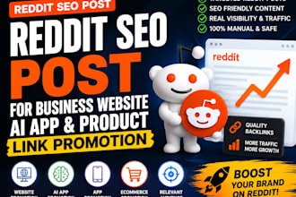 do reddit SEO post for business website ai app product link promotion