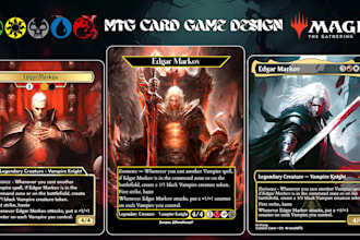 design custom mtg card, tcg card, fantasy card, card template and playing card