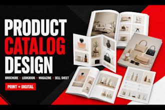 do product catalog design, brochure design, lookbook, magazine design, sellsheet