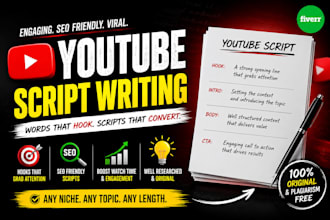 be script writer for youtube video script writing