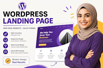 create wordpress landing page, wordpress one page website, sales funnel