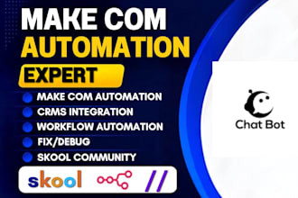 fix make com, setup make come automation, make automation, make expert, skool