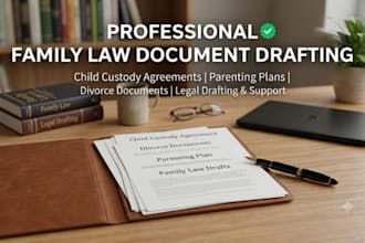 draft family law documents, child custody and divorce agreements